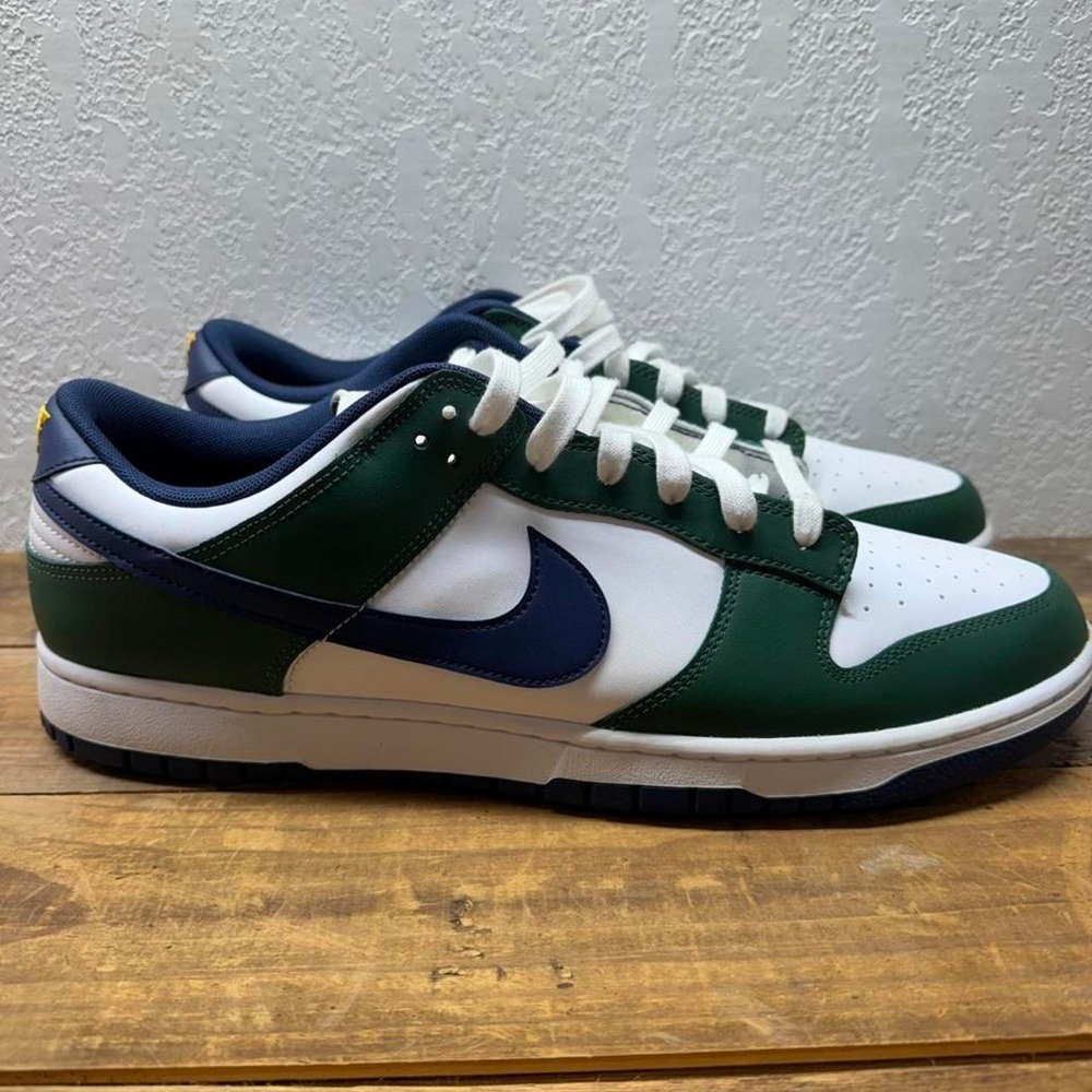 Nike Dunk Low Gorge Green Midnight Navy White DD1391-300 Mens Sneakers - Picture 2 of 7
